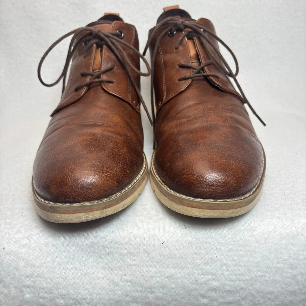 Steve Madden Chukka Boots Mens Brown Faux Leather Lace Up Academia Gorpcore 13